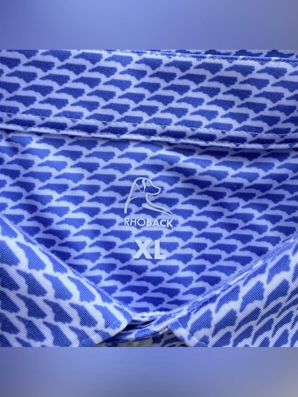 Rhoback Golf Polo Shirt XL All Over Print Stretch - Picture 4 of 7